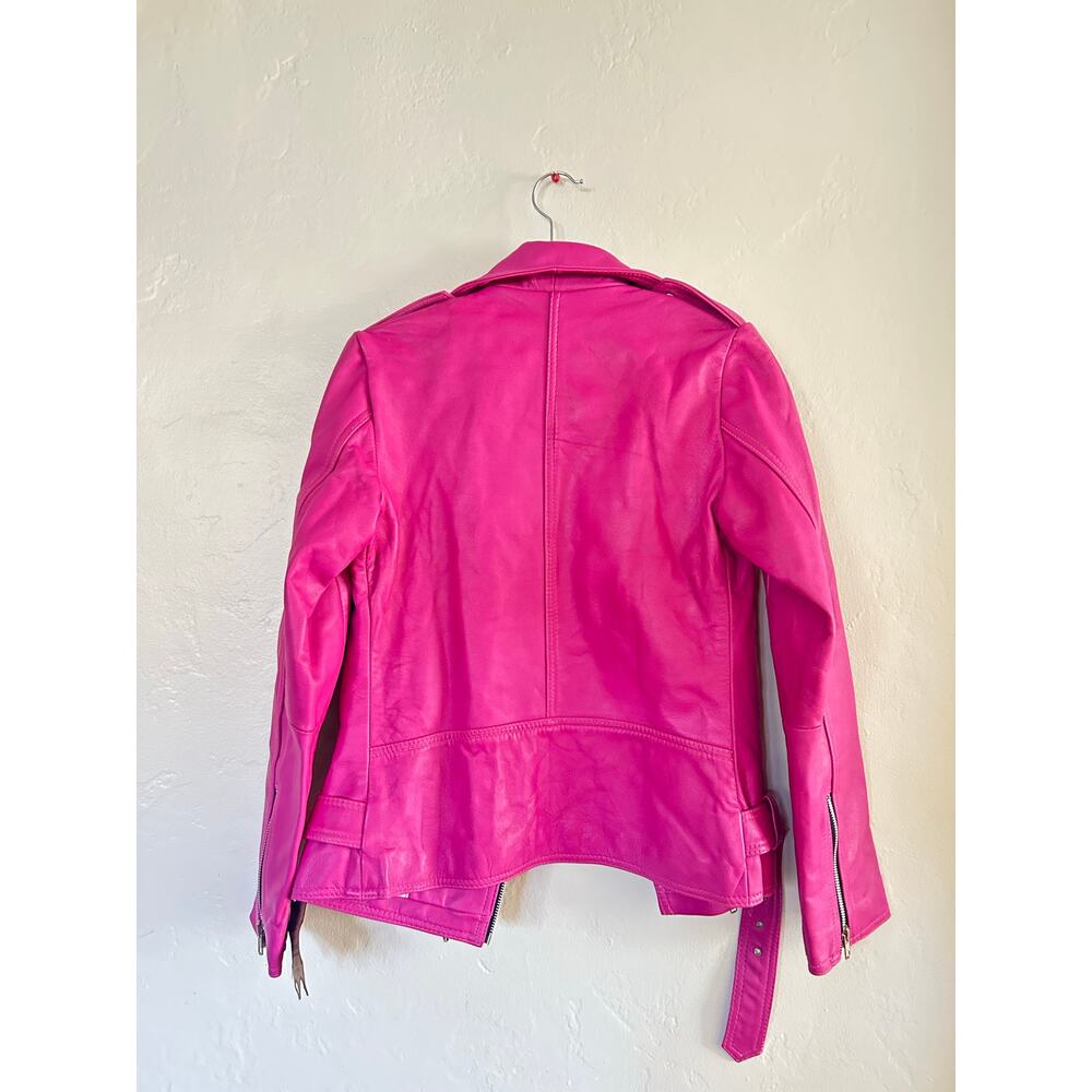 Needle & Thread Pink Motto Leather Jacket — image 5 of 7